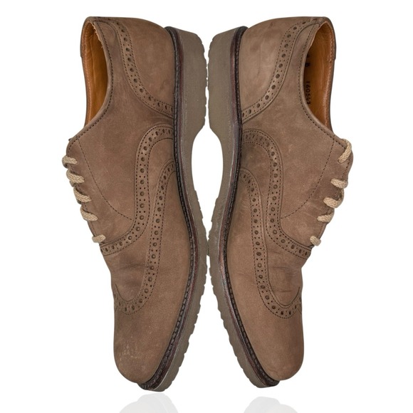 Vintage 90s L.L. Bean Suede Wingtip Oxford Shoes‎ 9B Vibram Sole Made in USA